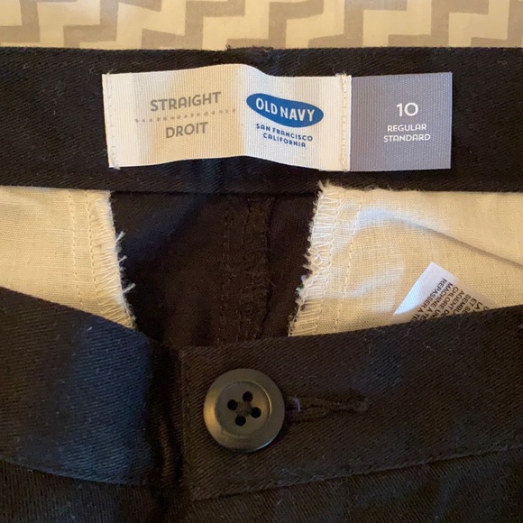 Old Navy Straight Leg Adjustable Black Pants Boys Size 10 - Picture 6 of 9